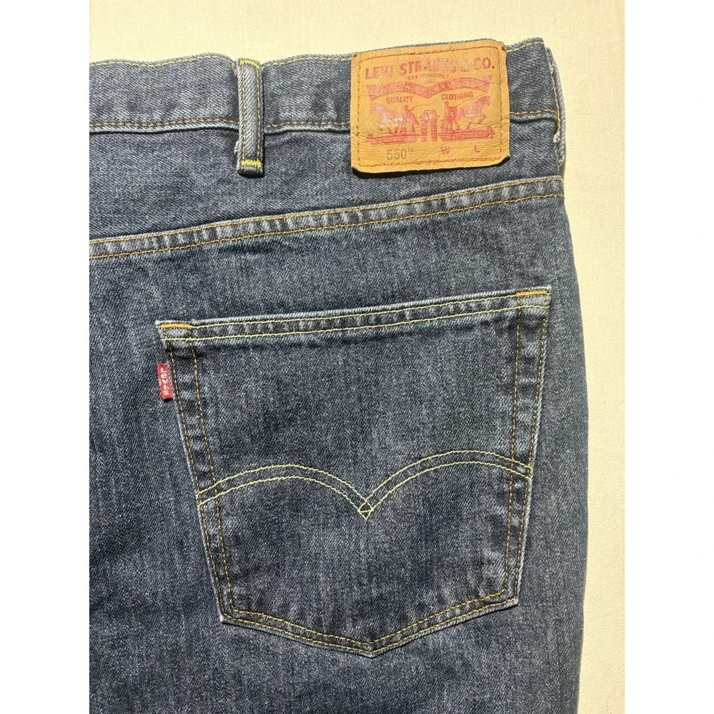 Levis 550 Relaxed Fit Jeans Mens 52x29 Blue Denim Big Tall Cotton Pants